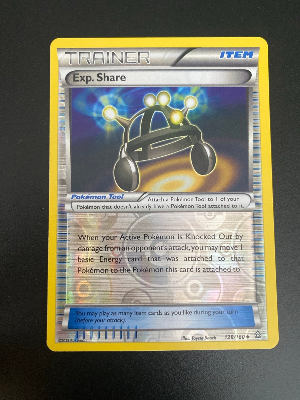 Exp. Share 128/160 Rev. Holo XY Primal Clash (2015) NM!, Ophalen of Verzenden, Zo goed als nieuw, Losse kaart, Foil
