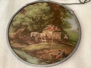 "De Hooiwagen" vintage glas-in-lood raamhanger raamdecoratie, Ophalen