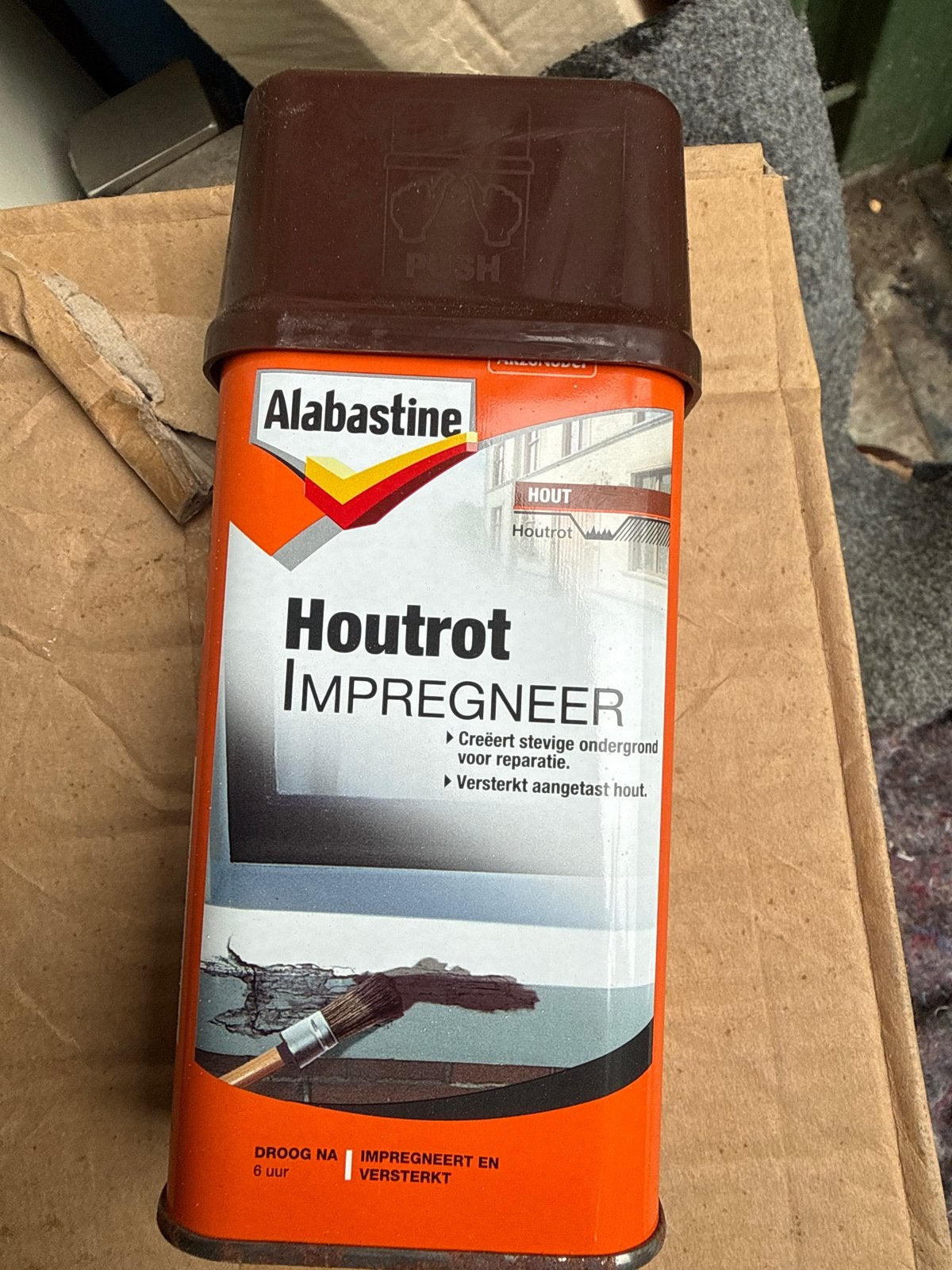 Alabastine Houtrot Impregneer - 6x 250ml, Bruin, Nieuw, Beits, Ophalen of Verzenden