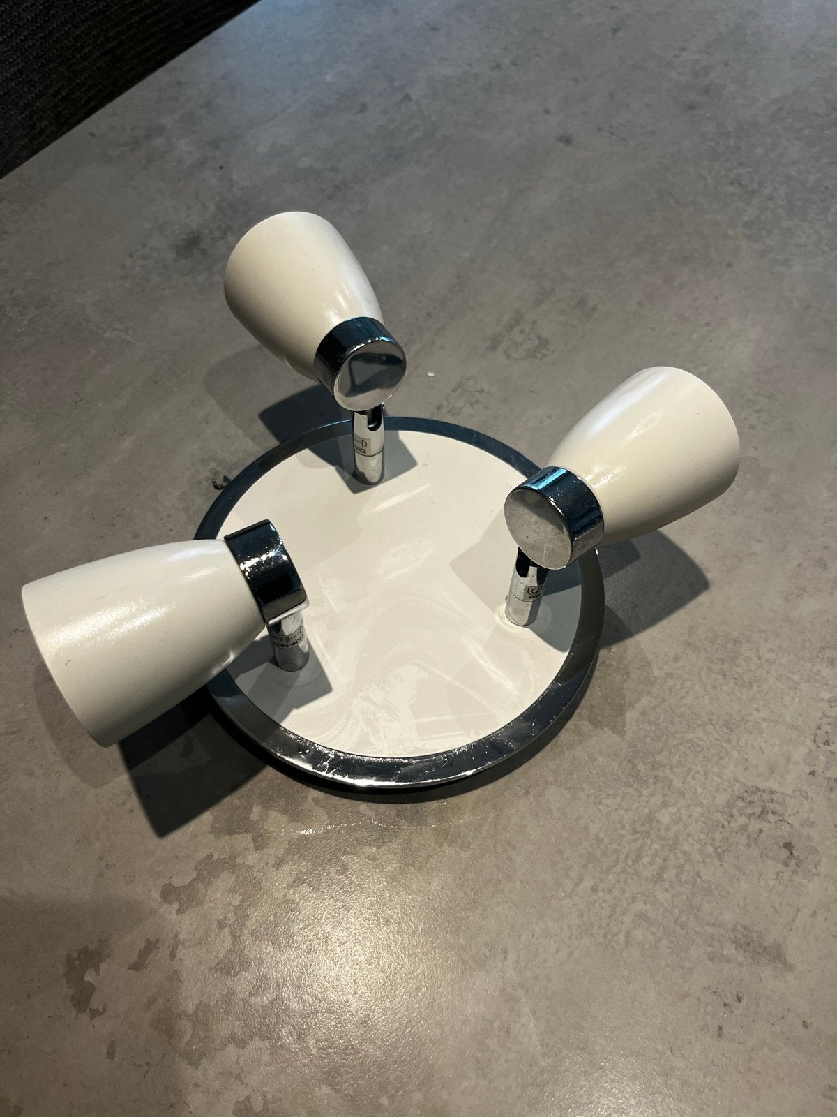 Plafondlamp met 3 verstelbare spots - Wit/Chroom, Gebruikt, Ophalen of Verzenden, Geschikt voor plafondmontage, Metaal