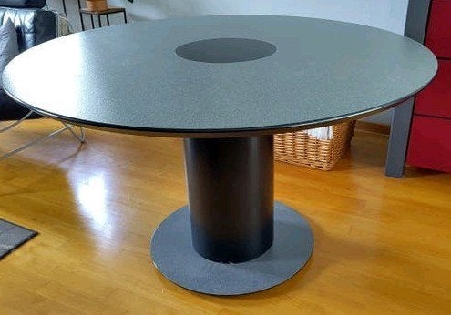 Eettafel rond grijs, Huis en Inrichting, Tafels | Statafels, Zo goed als nieuw, Ophalen