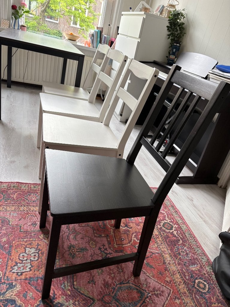 IKEA eetkamerstoelen, Ophalen, Gebruikt, Wit, Vier