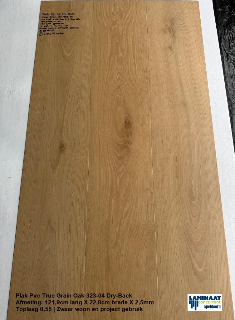Plak Pvc True Grain Oak 323-04 Natuur eik 2,5mm Toplaag 0,55, Huis en Inrichting, Stoffering | Vloerbedekking, Bruin, 75 m² of meer