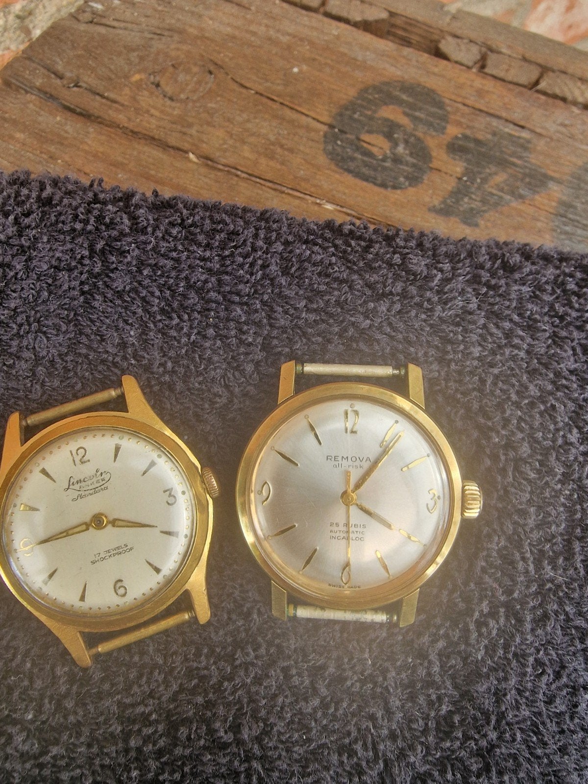 50 jaren Licoln en Remova vergulde horloges werkend, Overige merken, Verguld, 1930 tot 1960, Ophalen of Verzenden