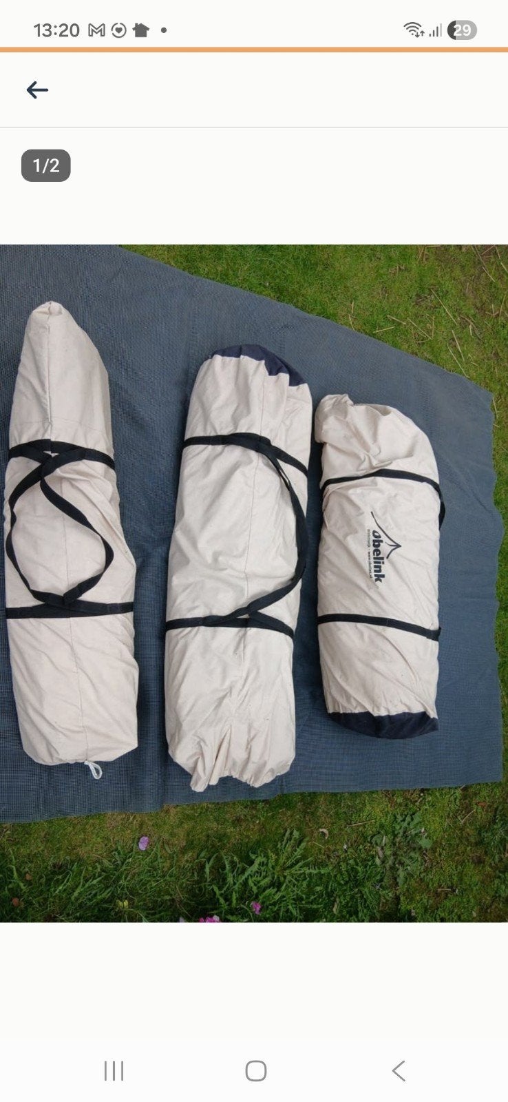 Grote, waterdichte Porte Ercolé tent voor 4 personen, Caravans en Kamperen, Ophalen, Gebruikt
