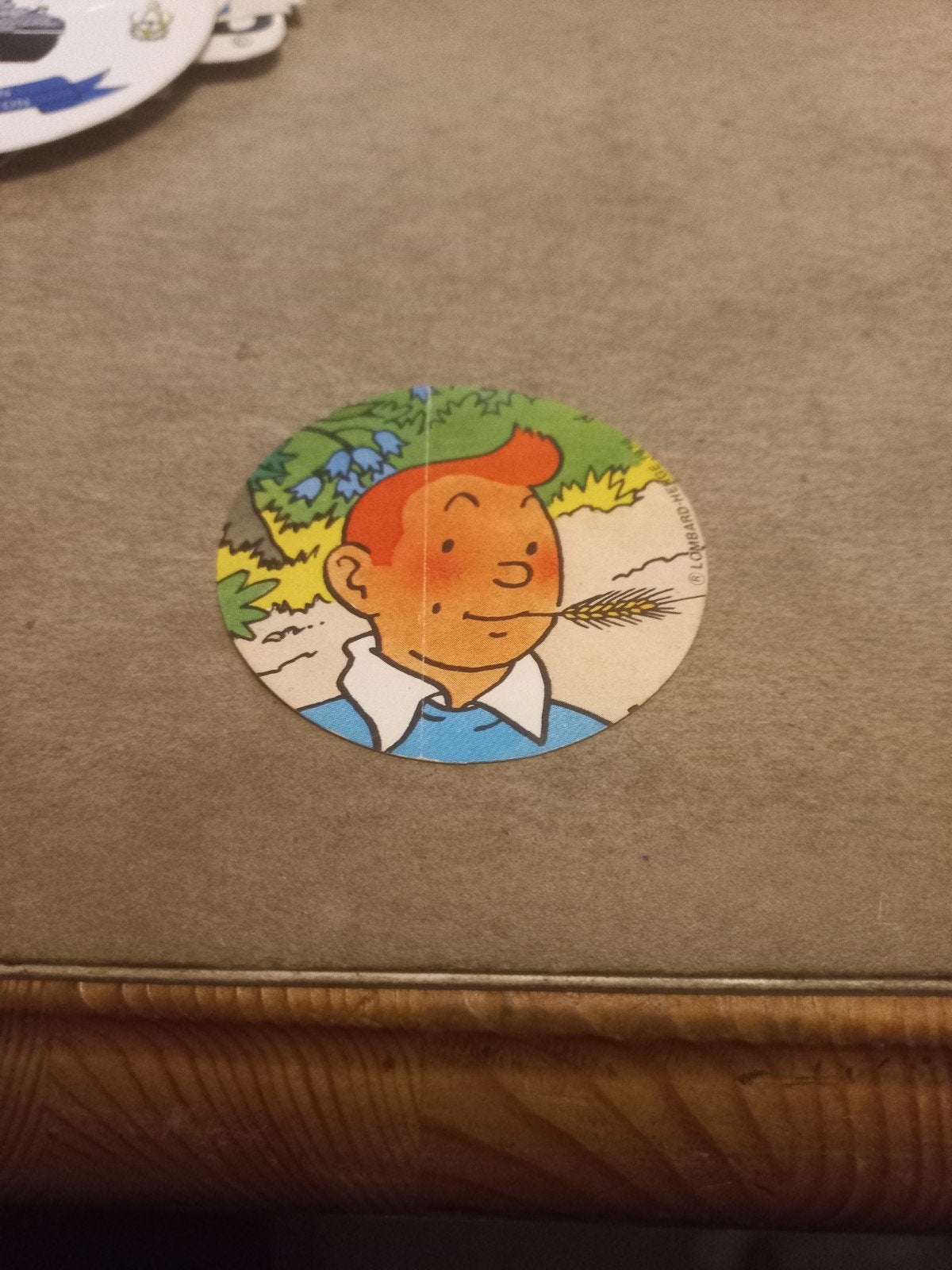 Vintage Kuifje sticker - Hergé, Ophalen of Verzenden, Gebruikt