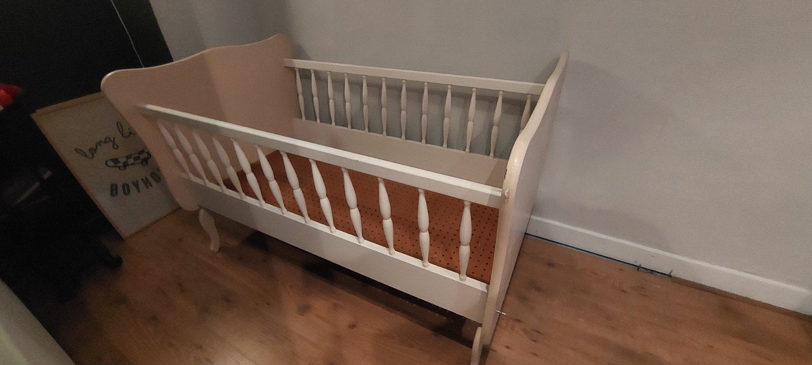 Vintage babybedje, Ophalen, Gebruikt, 70 tot 85 cm, 140 tot 160 cm