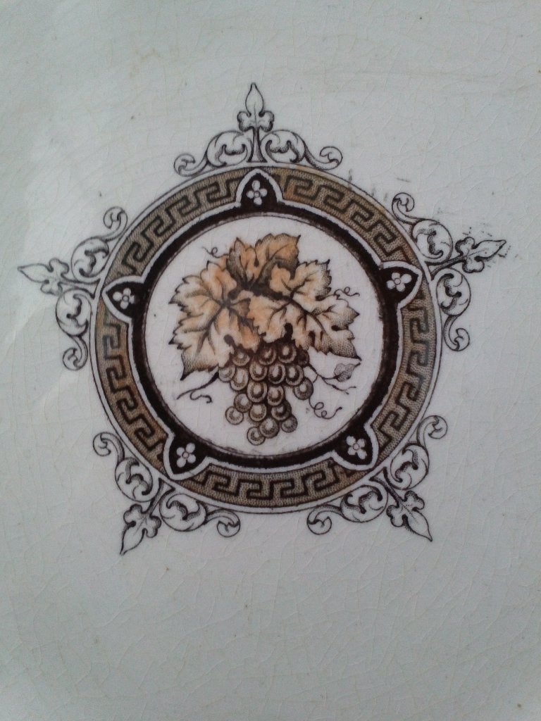 Mooi antiek Burslem Pomona bord uit Engeland 27 cm. uit 1845, Ophalen of Verzenden