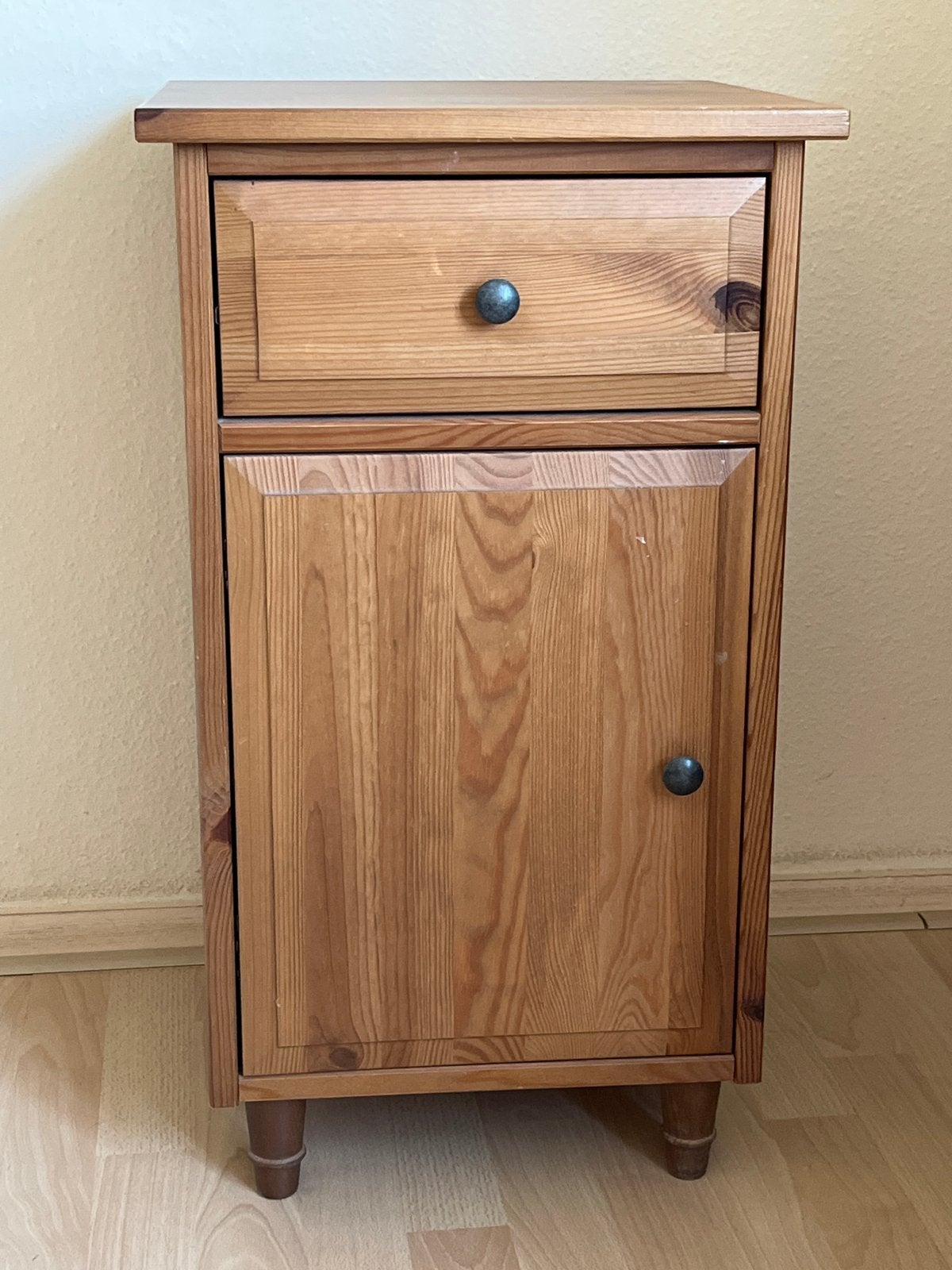 Houten Nachtkastje 2 x met Lade en Kastje, Ophalen, Minder dan 45 cm, 55 tot 70 cm, Zo goed als nieuw