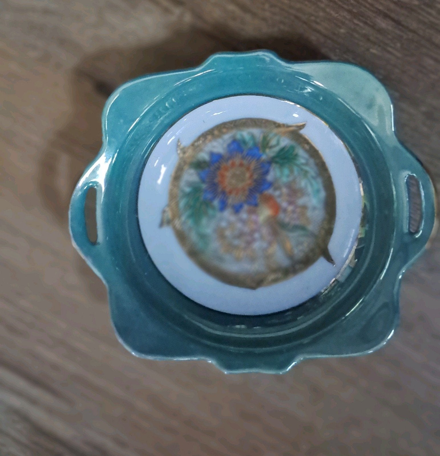 13.5 cm Antiek handbeschilderd Art Deco porseleinen schaaltj, Ophalen of Verzenden