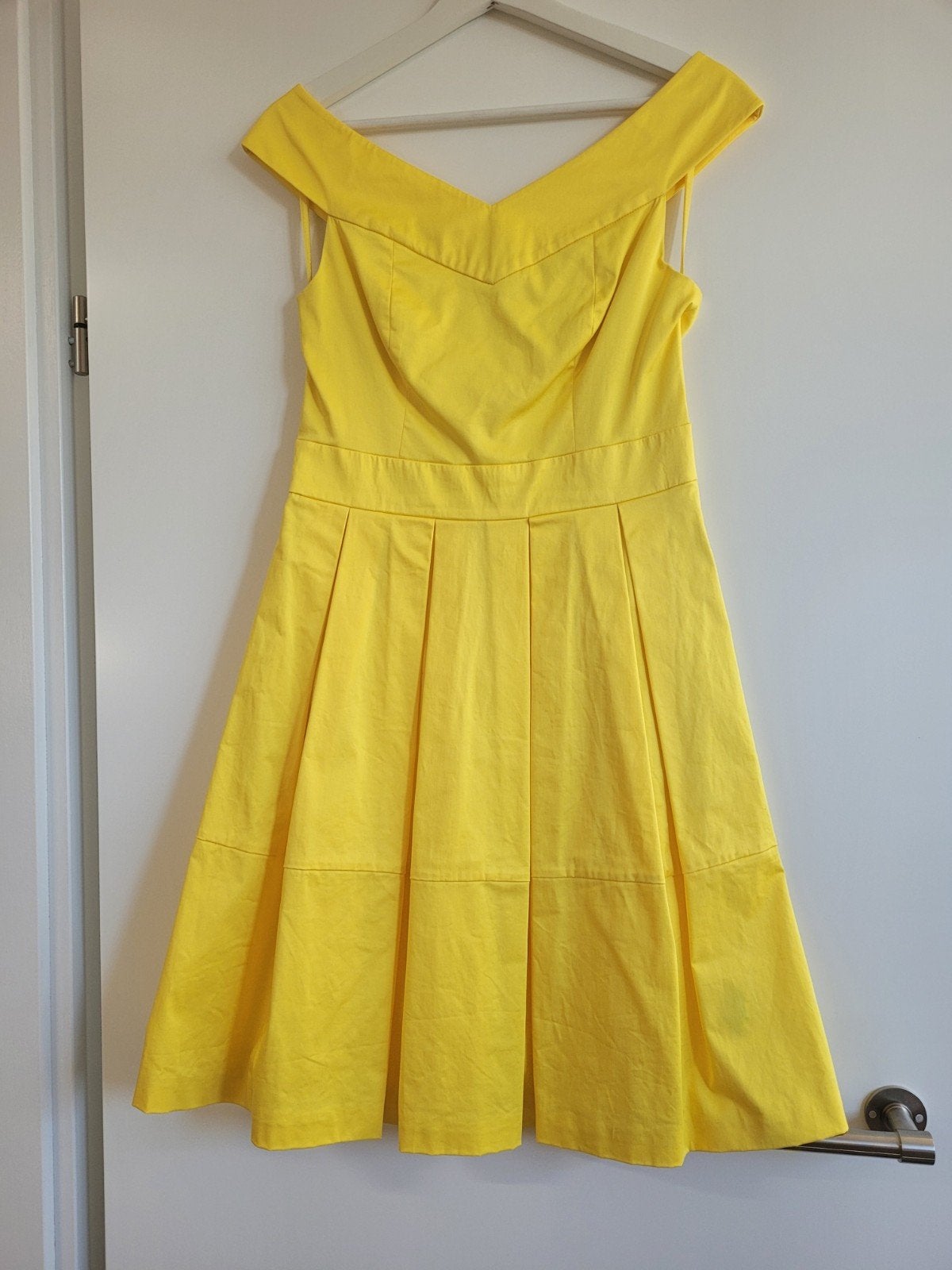 Korte jurk met boothals Ted Baker maat S / 36, Geel, Ophalen of Verzenden, Zo goed als nieuw, Maat 36 (S)