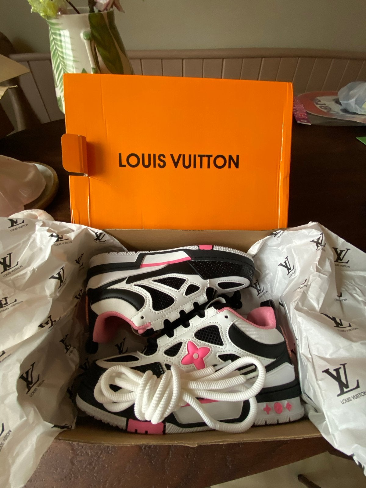 Louis Vuitton LV Skates sneakers - Zwart/Wit/Roze, Verzenden, Zwart, Nieuw, Sneakers of Gympen