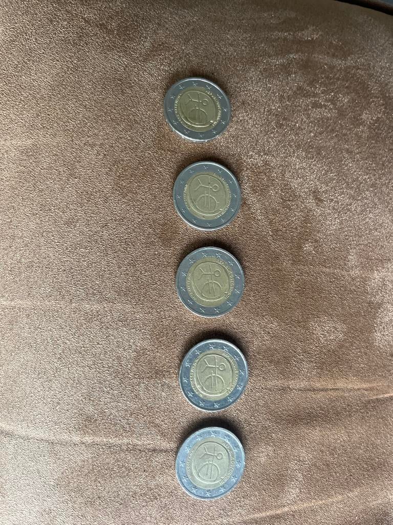 5 zeldzame 2 euro munten: Oostenrijk, Frankrijk, Duitsland, Ophalen of Verzenden, Overige landen, 2 euro, Setje