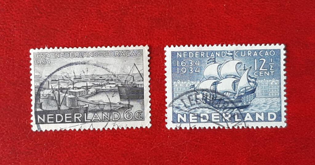 1934 Nederlands bewind Curaçao Nvph 267 - 268 Gestempeld, Postzegels en Munten, Ophalen, Gestempeld
