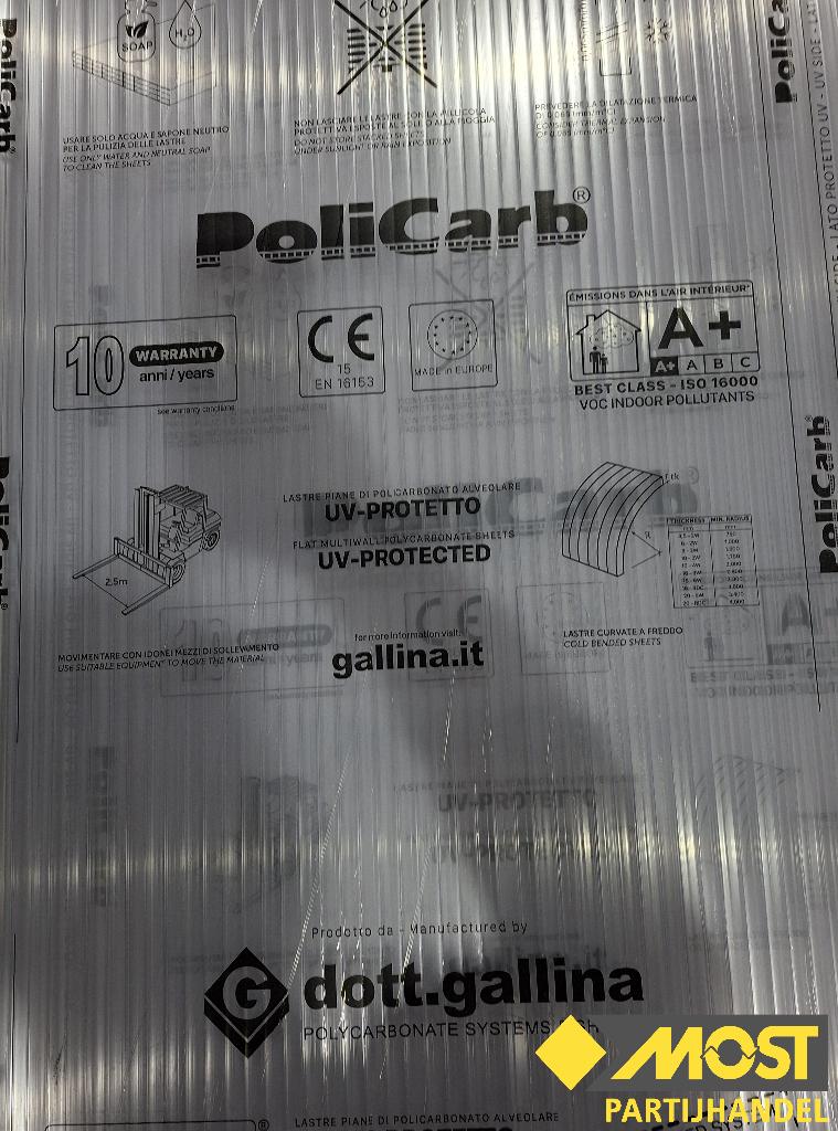 Polycarbonaat platen 16 mm helder 125 x 700 cm, Ophalen, Nieuw, Overige materialen