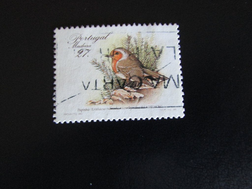 Postzegel Vogel: Roodborst uit Madeira, Ophalen of Verzenden, Gestempeld, Dier of Natuur