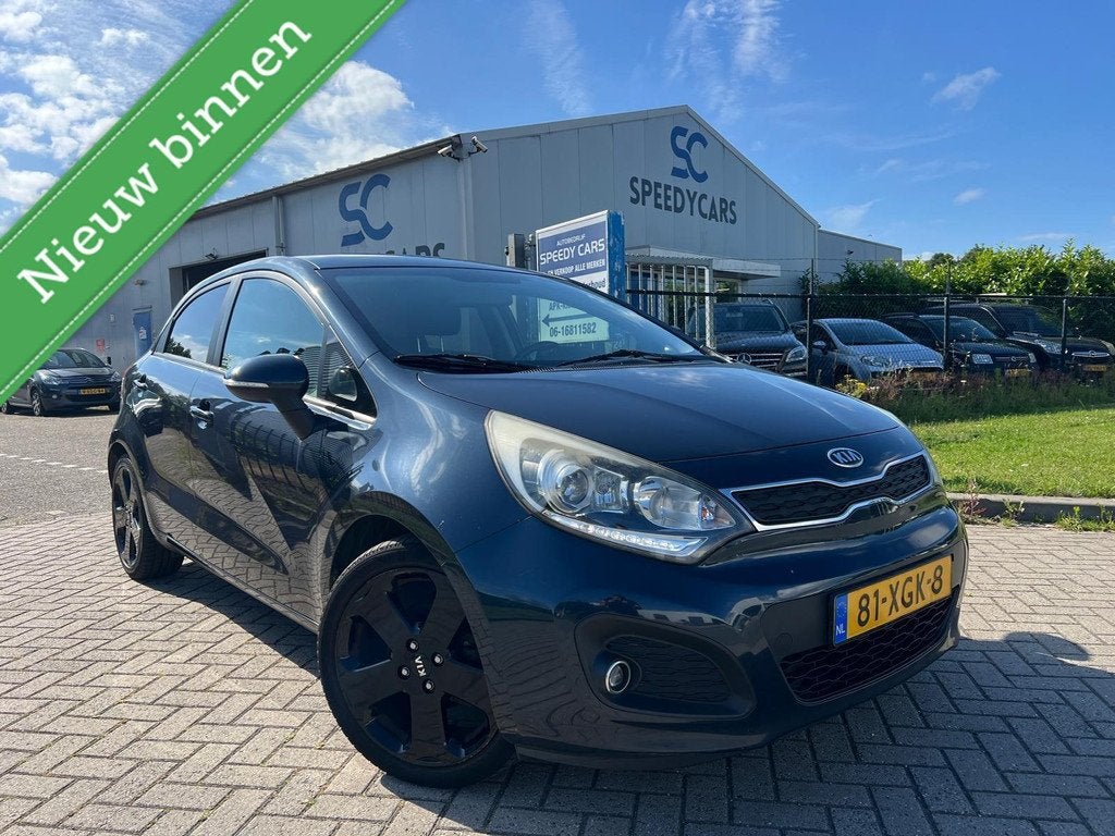 Kia Rio 1.2 CVVT Super Pack 2012 Cruise Clima Keyless 5DRS, Auto's, Euro 5, 4 cilinders, Blauw, Origineel Nederlands