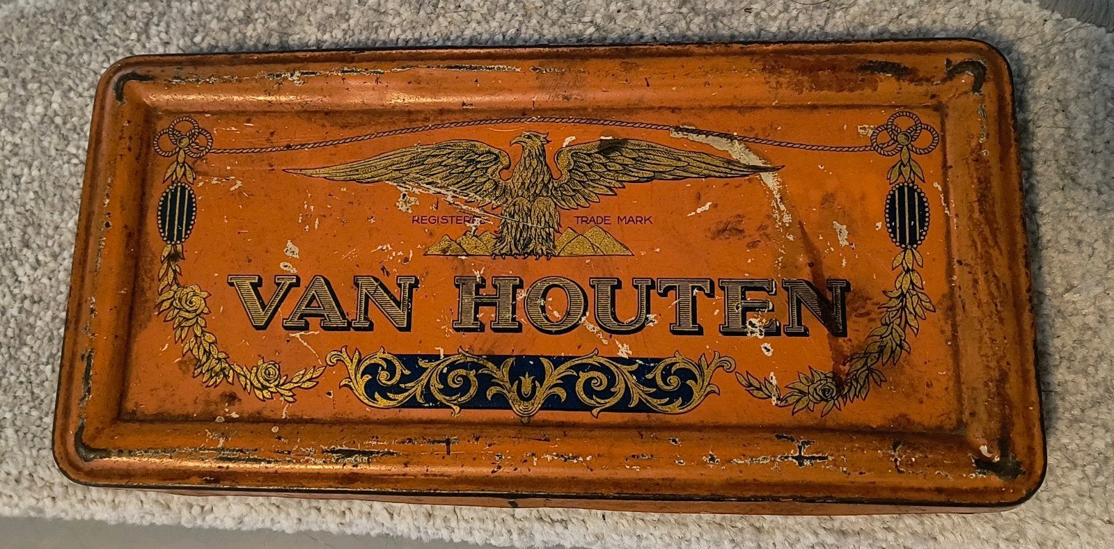 Vintage Van Houten Cacao Blik - Decoratief Verzamelobject, Ophalen of Verzenden