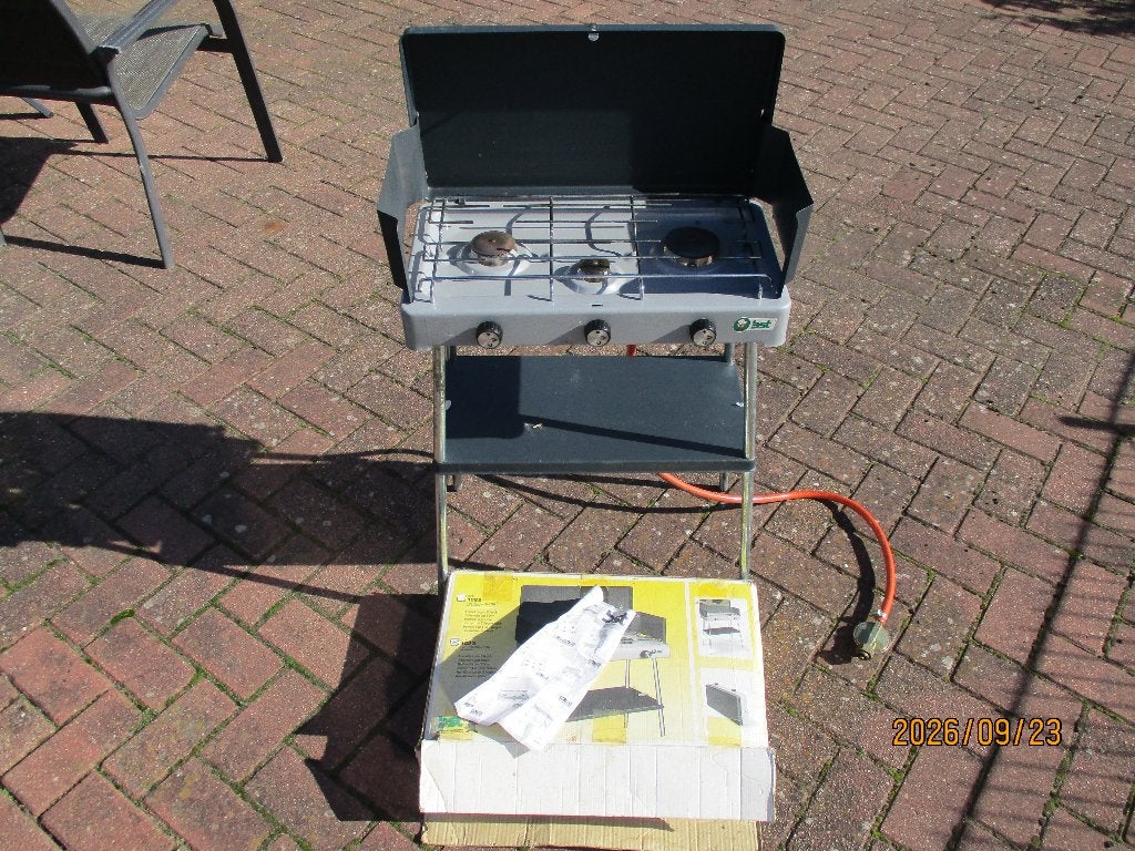 Gasstel BST 1023 3pits, Caravans en Kamperen, Ophalen, Gebruikt