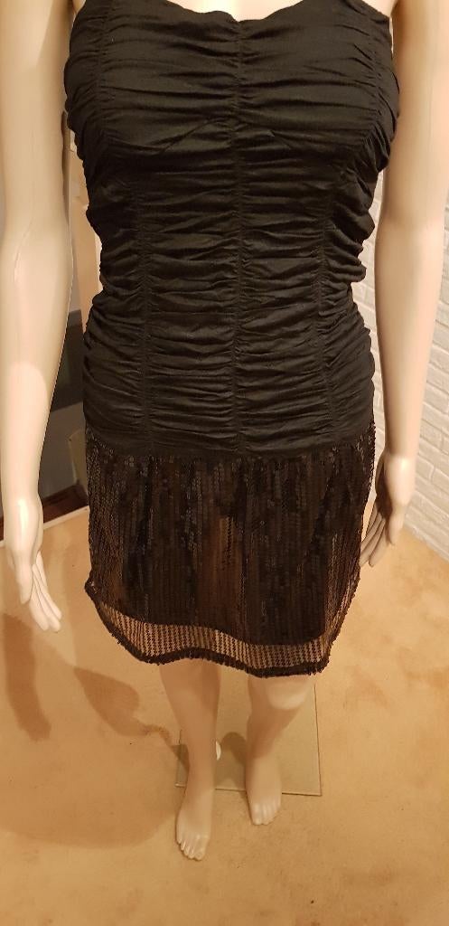 Zwart strapless jurkje Maat M, Maat 38/40 (M), Zwart, Ophalen of Verzenden, Zo goed als nieuw