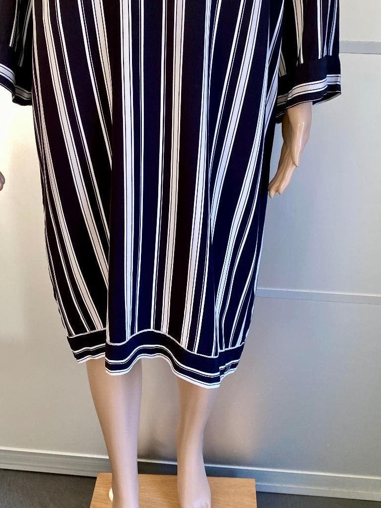 K160 Josh V mt. 36/38=S/M gestreepte jurk lang tuniek blouse, Zwart, Ophalen of Verzenden, Zo goed als nieuw, Knielengte