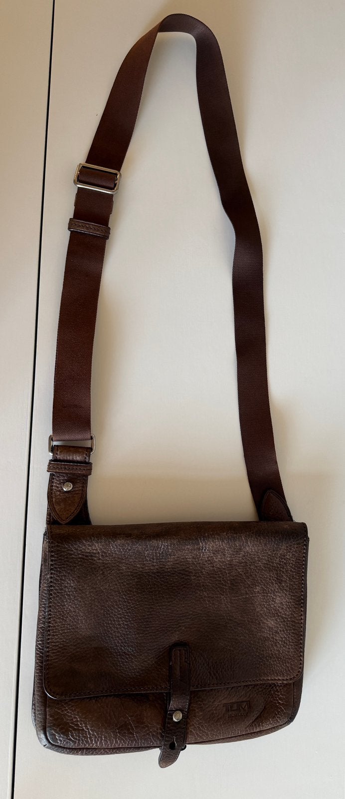 TUMI Vintage leren crossbody/ schoudertas Unisex, Ophalen of Verzenden, Gebruikt, Bruin, Leer