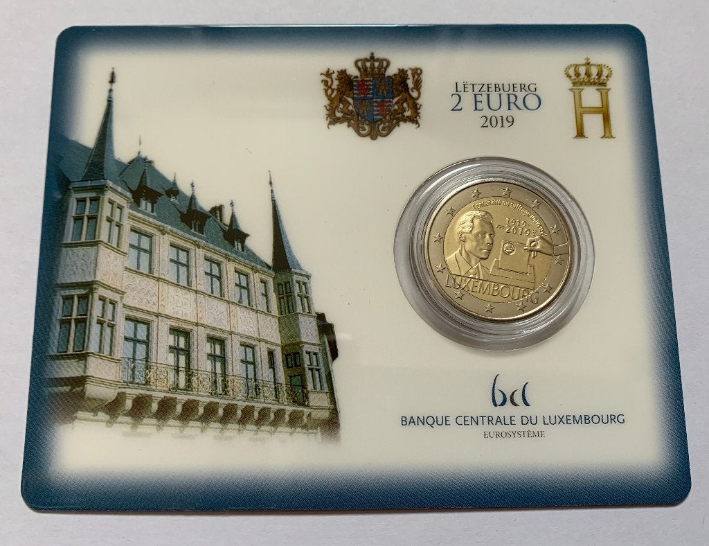 2 Euro Luxemburg 2019 BU coincard (Stemrecht) met muntteken, Postzegels en Munten, Munten | Europa | Euromunten, Verzenden, Luxemburg