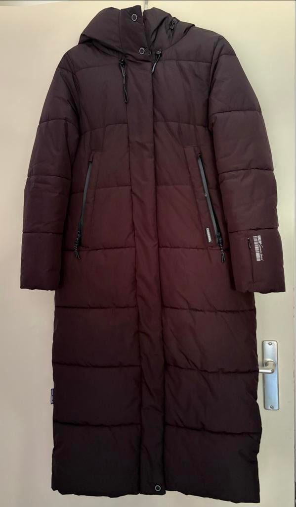 Khujo Lange Gewatteerde Winterjas - XS, Ophalen of Verzenden, Zo goed als nieuw, Maat 34 (XS) of kleiner, Zwart