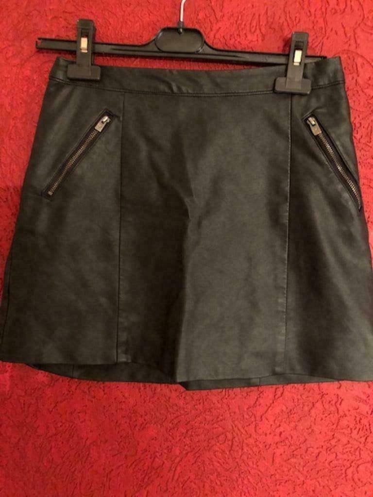 V) M59 hollister zwarte gevoerde nepleer rok maat s, Kleding | Dames, Maat 38/40 (M), Verzenden, Zwart, Zo goed als nieuw