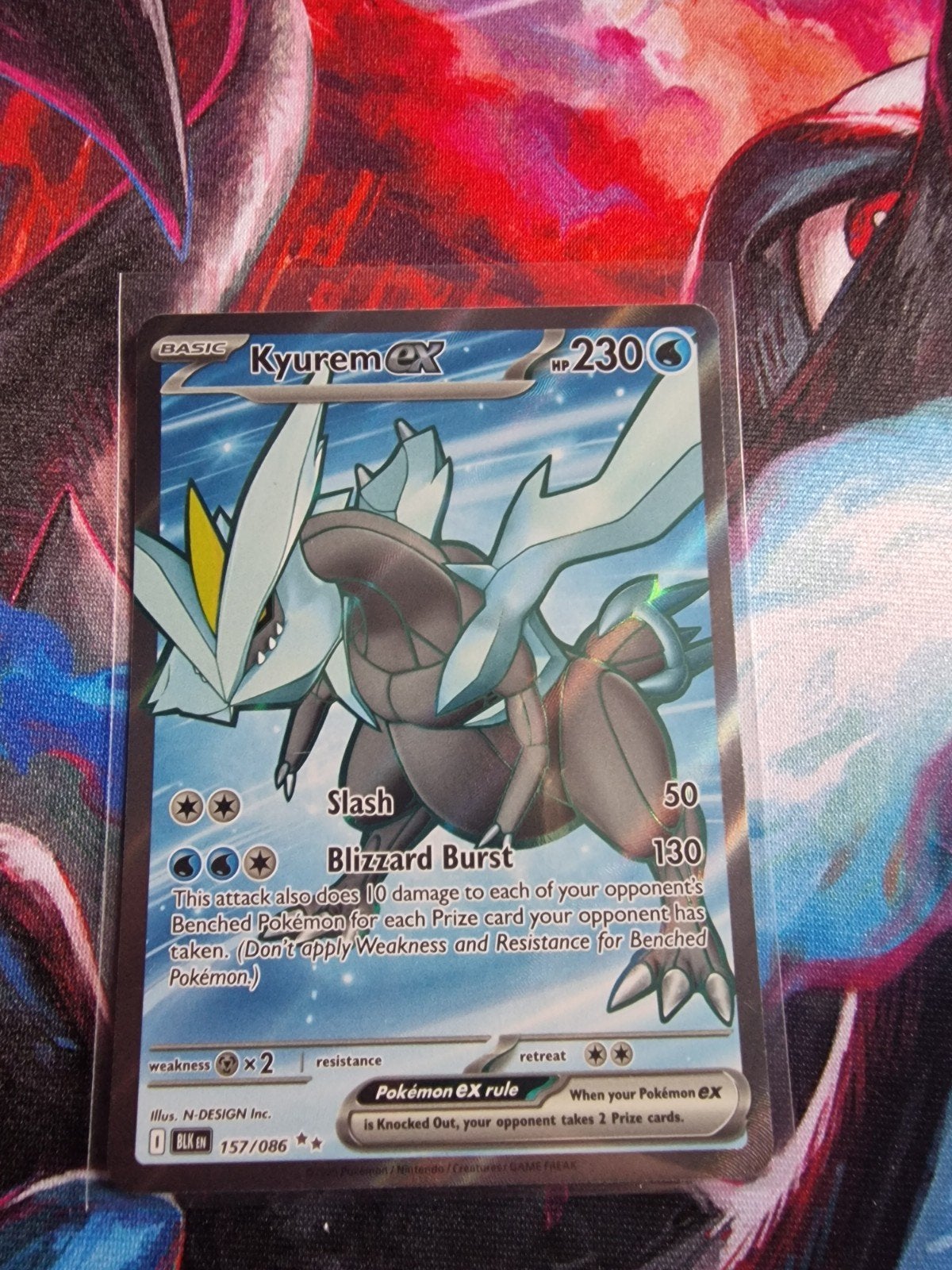 Kyurem EX Pokémon Kaart - Zeldzaam en Krachtig, Ophalen of Verzenden, Zo goed als nieuw, Losse kaart