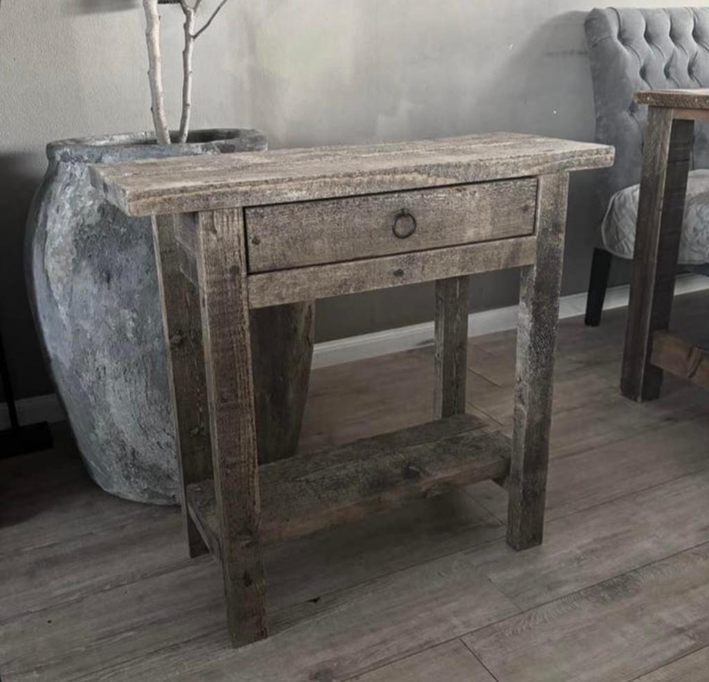 ~Stoer Sober Landelijk Houten Sidetable/Wandtafel~, Huis en Inrichting, Woonaccessoires | Overige, Ophalen of Verzenden, Zo goed als nieuw
