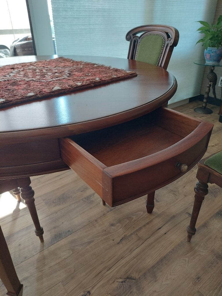Eethoek  klassiek mahonie, Huis en Inrichting, Complete eetkamers, Ophalen, Gebruikt, Klassiek, 4 tot 6 stoelen