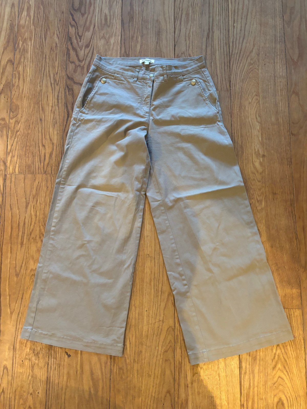Zandkleurige wijde broek maat 42 (L) Bonprix zgan, Kleding | Dames, Beige, Maat 42/44 (L), Ophalen of Verzenden, Zo goed als nieuw