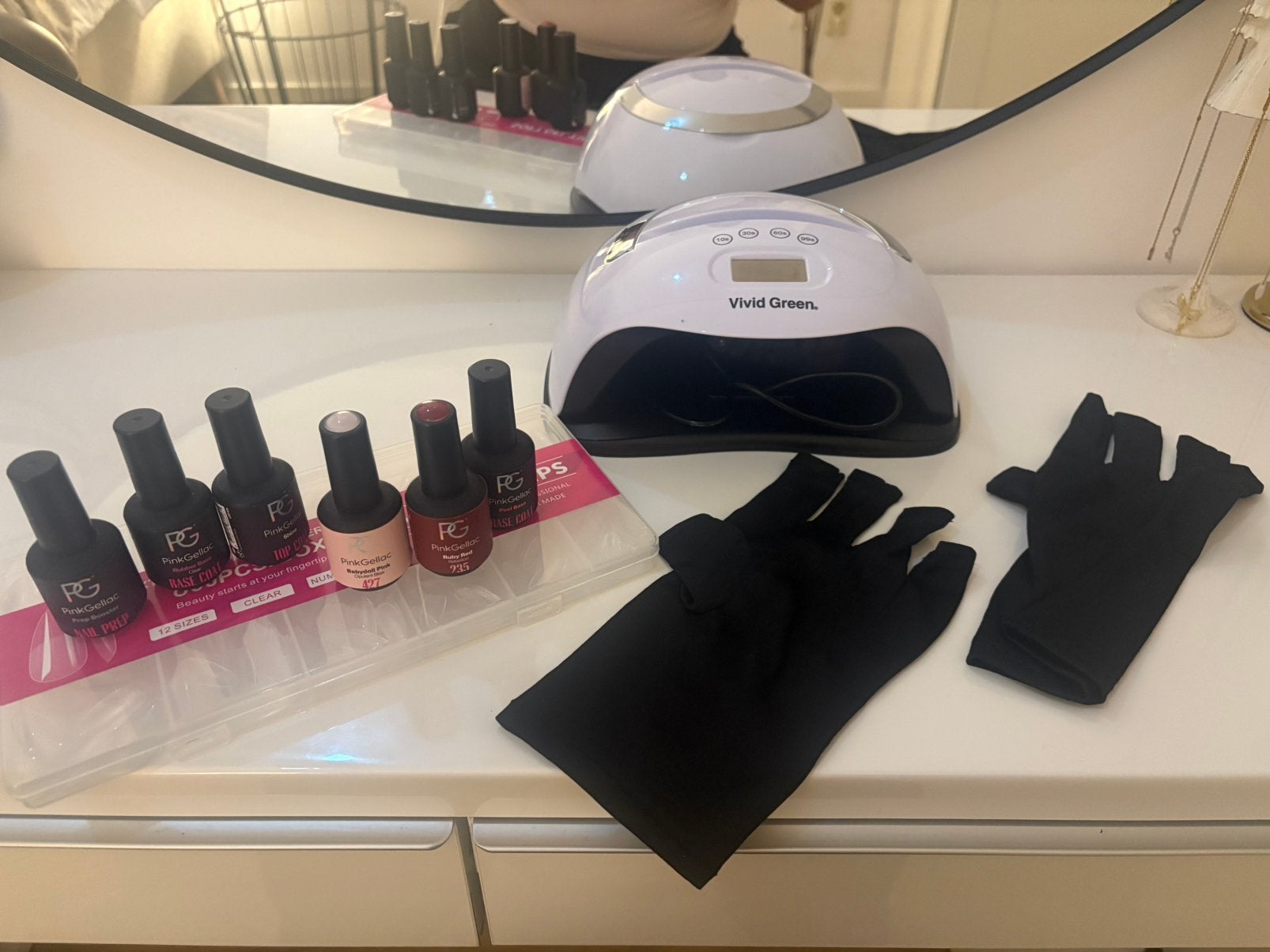Pinkgellac met lamp en spullen, Ophalen of Verzenden, Zo goed als nieuw, Roze, Handen en Nagels