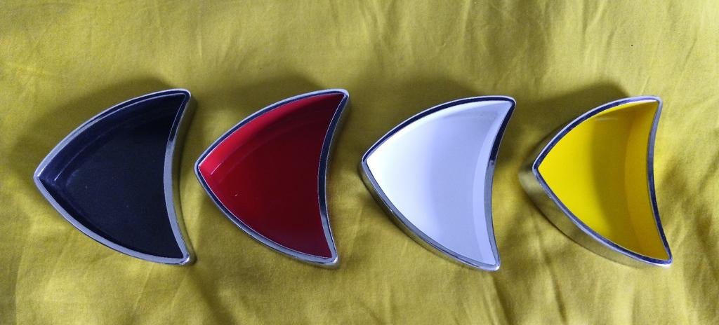 Vintage melamine presentatie set, Ophalen of Verzenden, Rond, Hout
