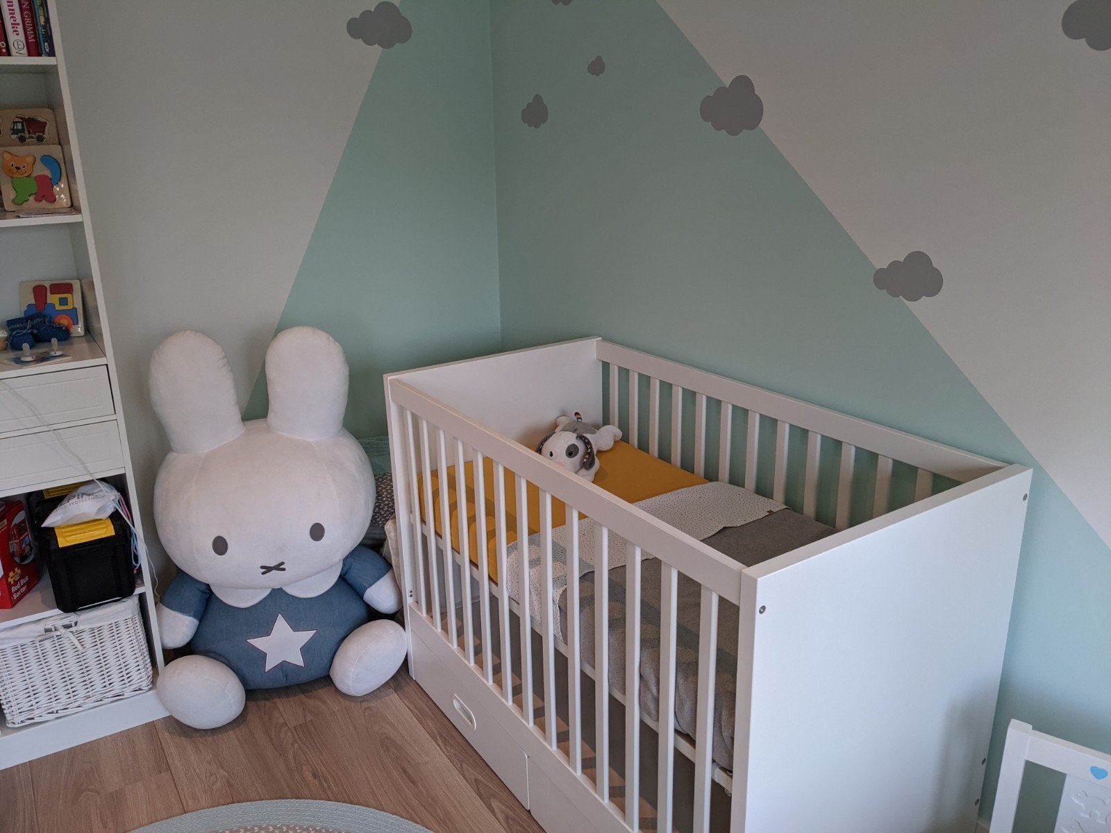 Ledikant Stuva Ikea 120x60 wit incl beddengoed peuter, Gebruikt, Minder dan 140 cm, Minder dan 70 cm, Ophalen