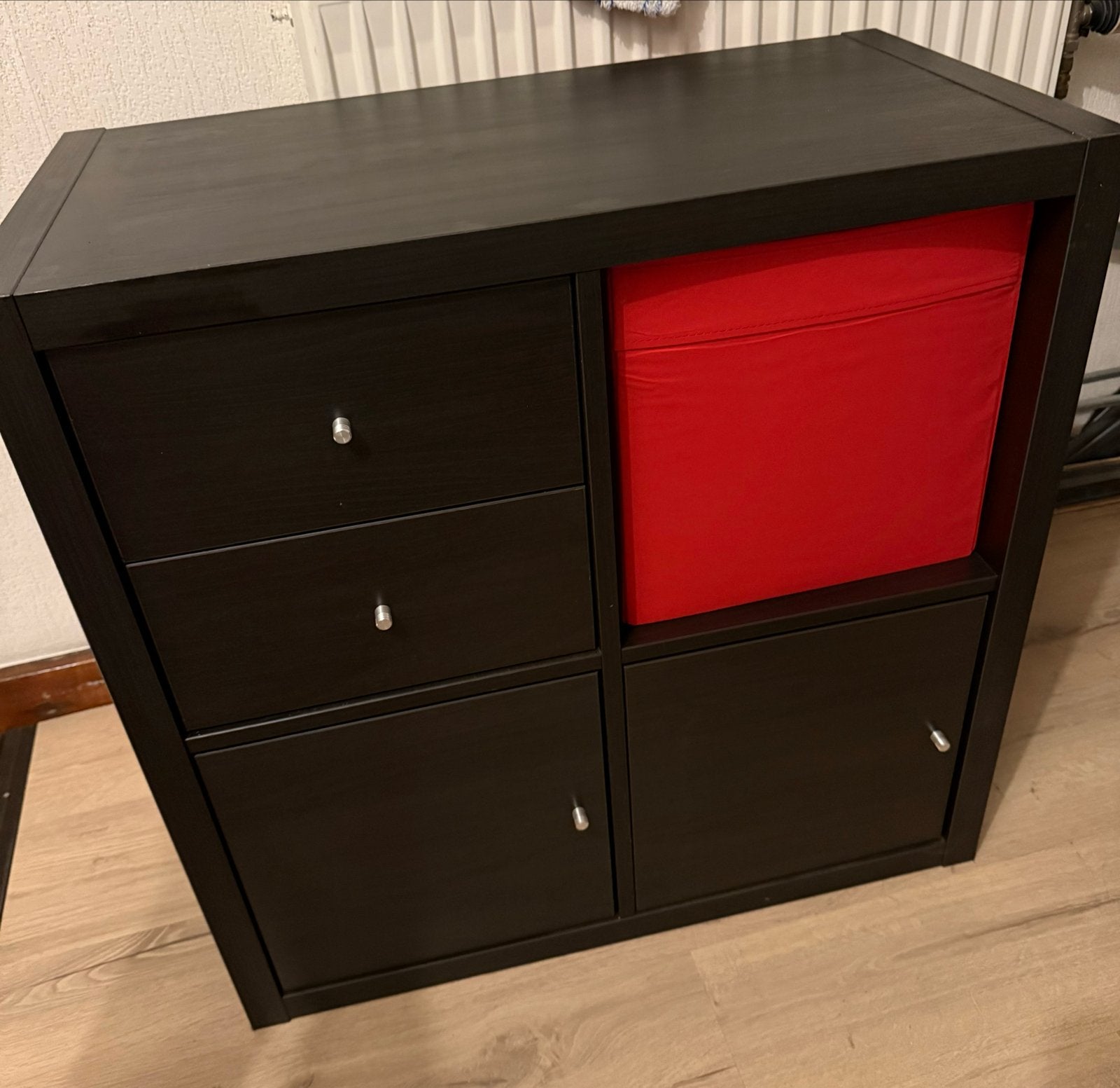 IKEA Kallax Kast met Lades en Deuren - Donkerbruin, Ophalen, Gebruikt