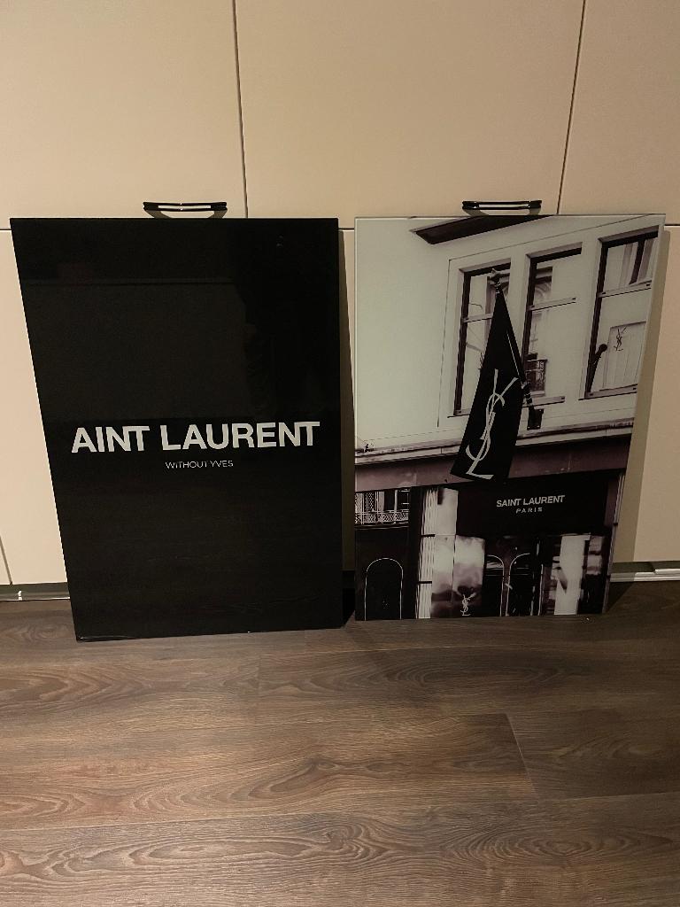Wallfield YSL Yves Saint Laurent glas schilderij 60x90 cm, Ophalen, Nieuw, Schilderij, 75 cm of meer