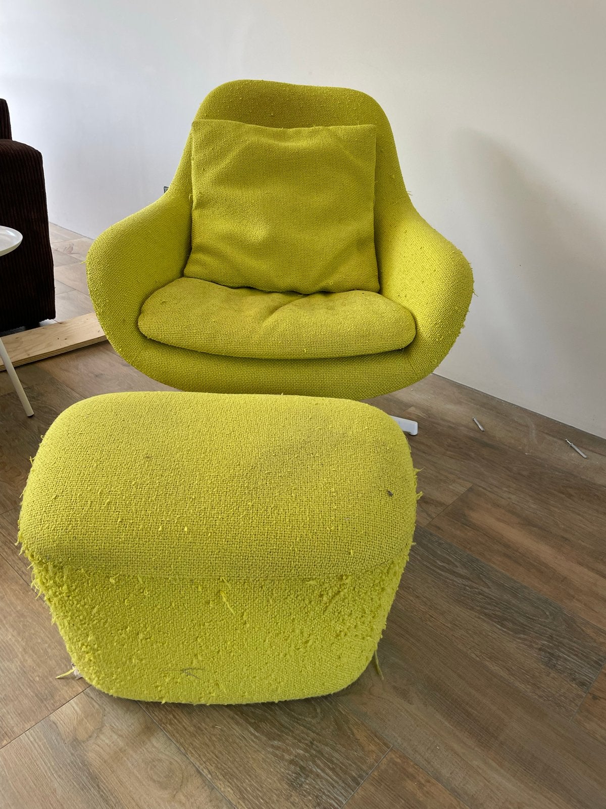 Pode fauteuil met poef, Ophalen, Gebruikt, Stof, 75 tot 100 cm