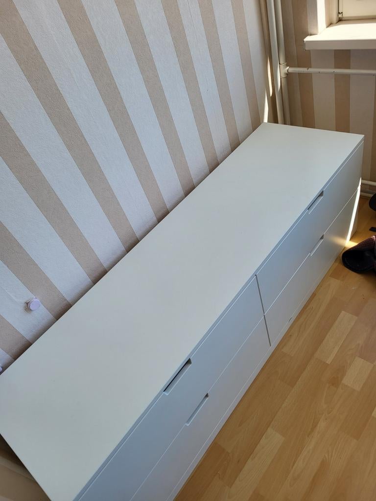 Ikea NORDLI ladekast met 4 lades - Wit, Ophalen, Gebruikt, 100 tot 150 cm, Modern, Scandinavisch