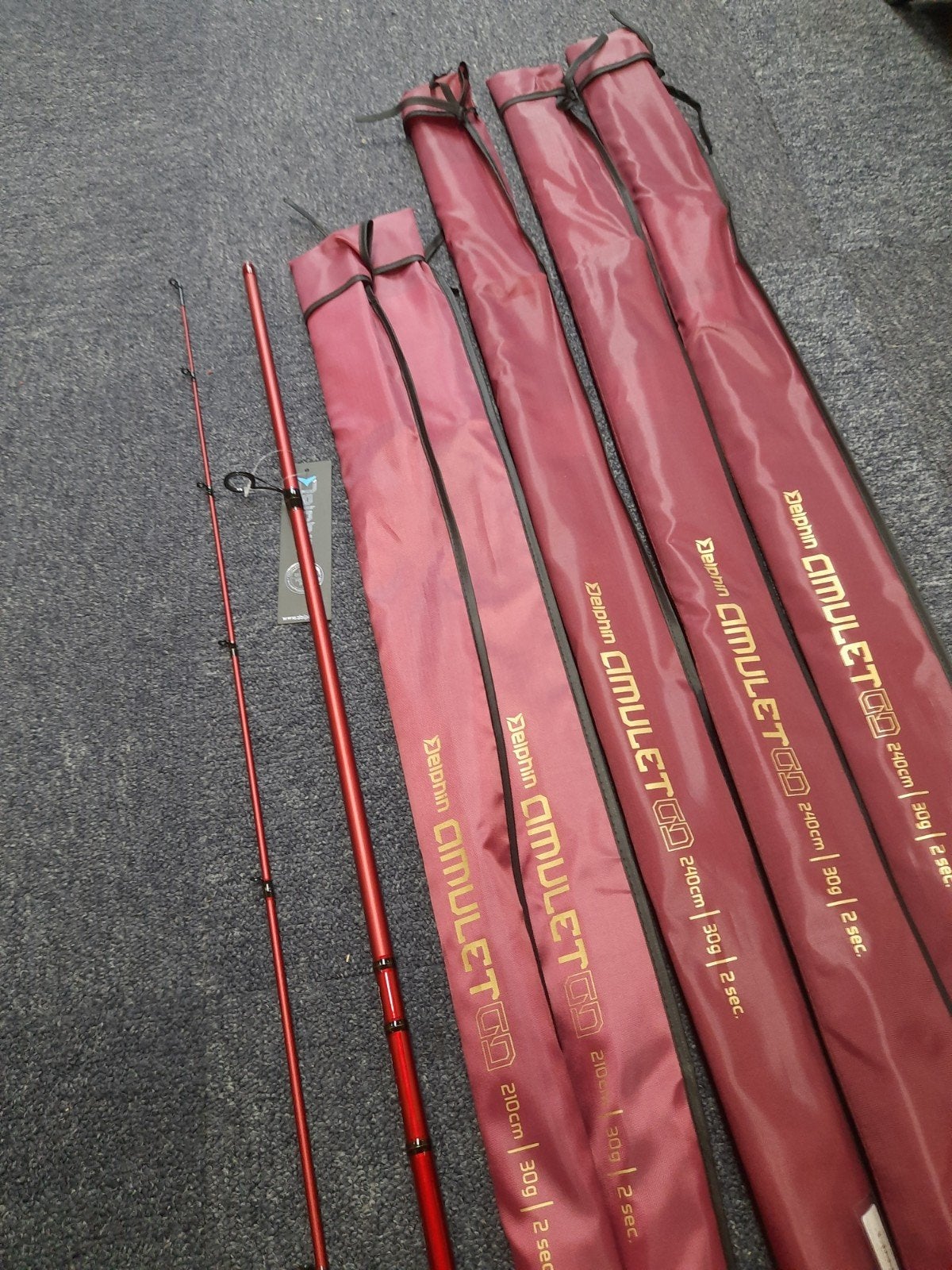 partij van 6 Delphin Amulet spinhengels 30gram, Watersport en Boten, Delphin, Werphengel, Nieuw, Tjechie