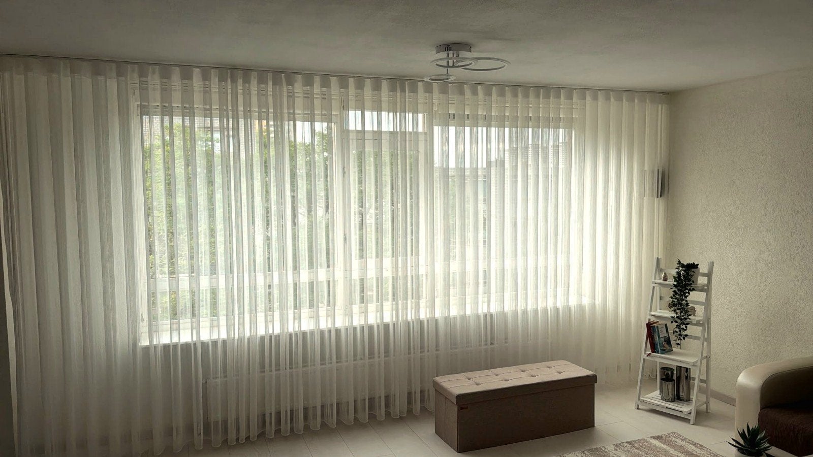 Nieuwe Vitrage Gordijn met Wave plooi, Ophalen of Verzenden, Beige, Gordijn