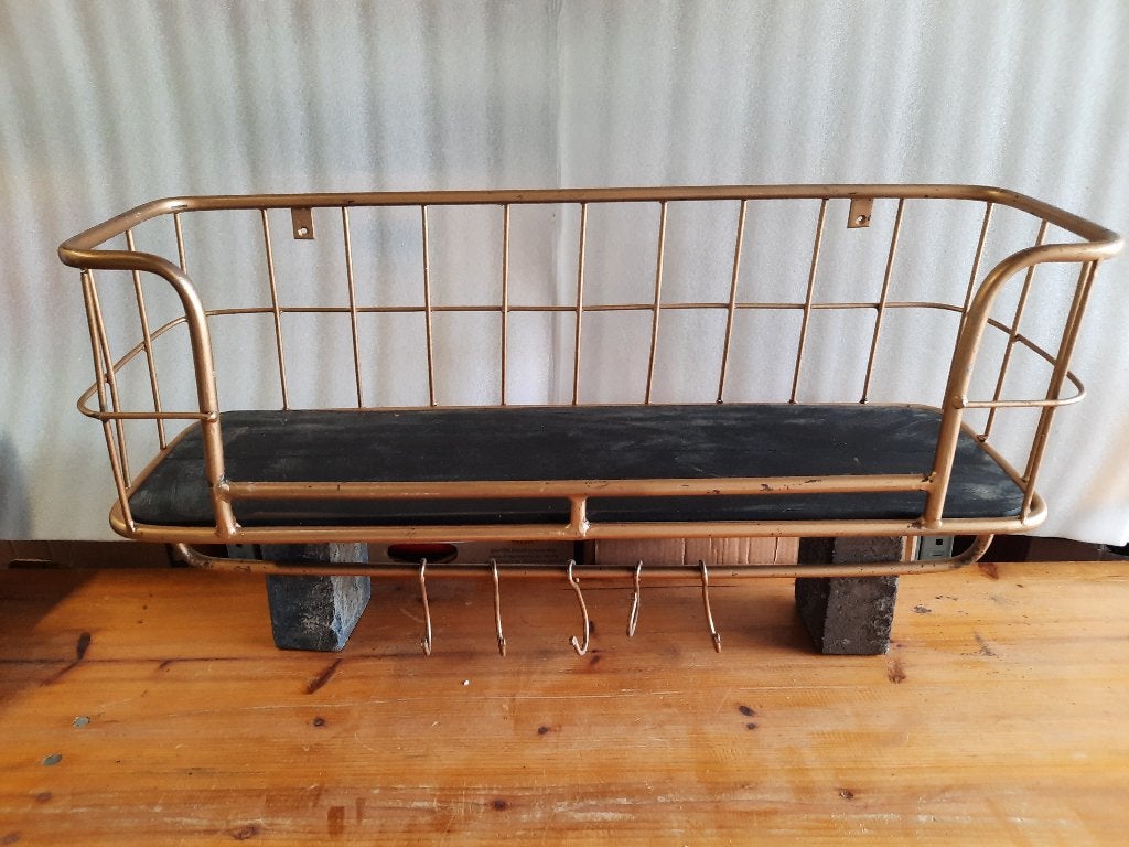 Curiosa, kapstok met metalen frame en houten plank,decoratie, Gebruikt, -, -, Minder dan 100 cm
