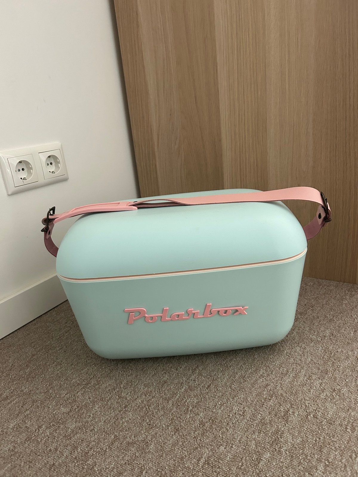Polarbox Koelbox - Mintgroen met Roze Band, Ophalen of Verzenden, Zo goed als nieuw, Koelbox, Koelelement