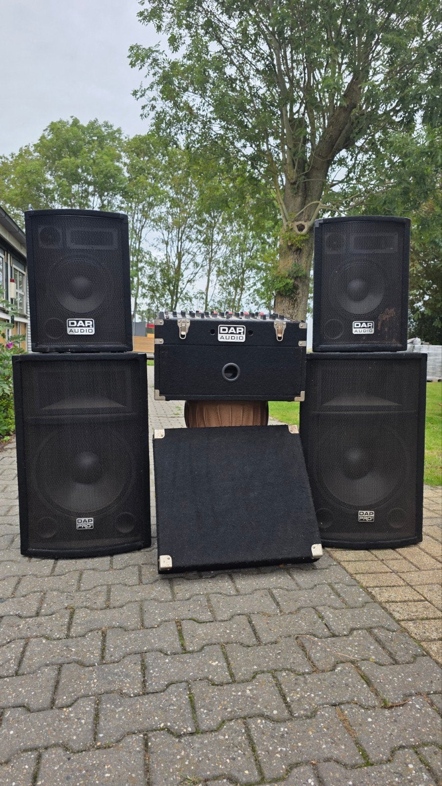 DAP Audio geluidsinstallatie met versterker en mixer, Gebruikt, Speakerset, Ophalen, 150 watt of meer