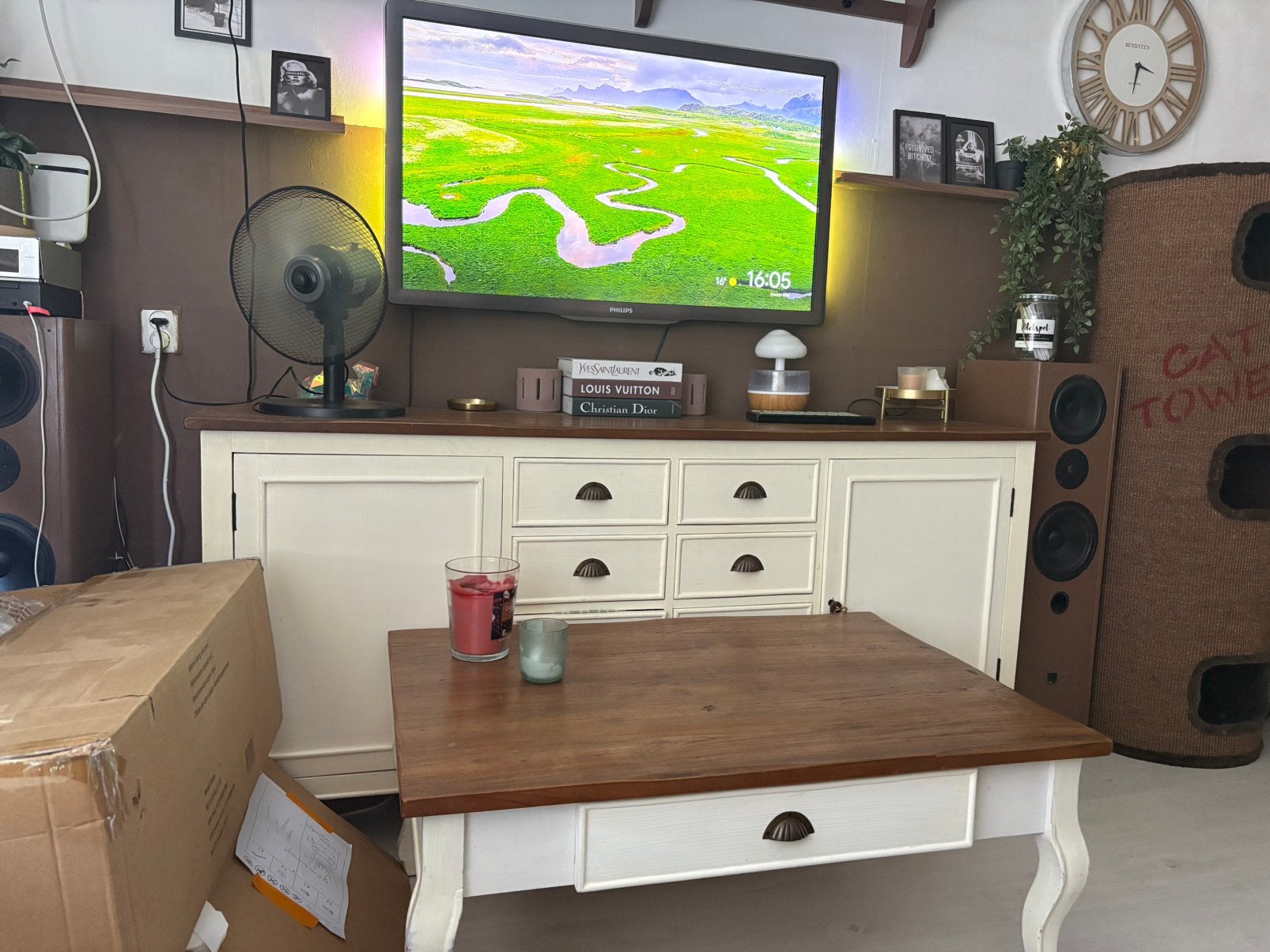 Dressior met salontafel 180cm, Ophalen, Japandi, Gebruikt, 150 tot 200 cm