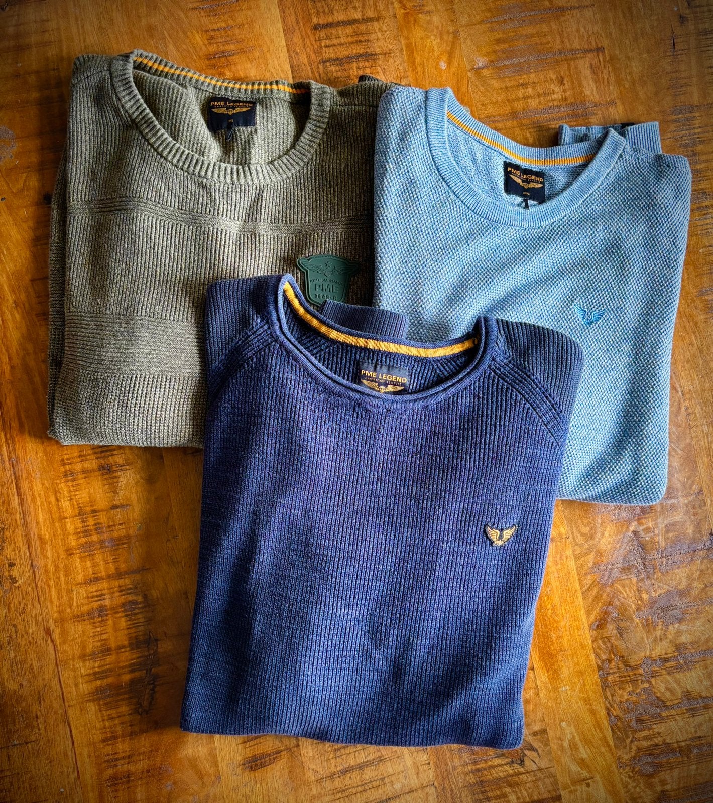 3 PME Wintertruien (licht)blauw (groen XXL ) EN XXXL(blauwe), Kleding | Heren, Truien en Vesten, Ophalen, Zo goed als nieuw, Overige maten