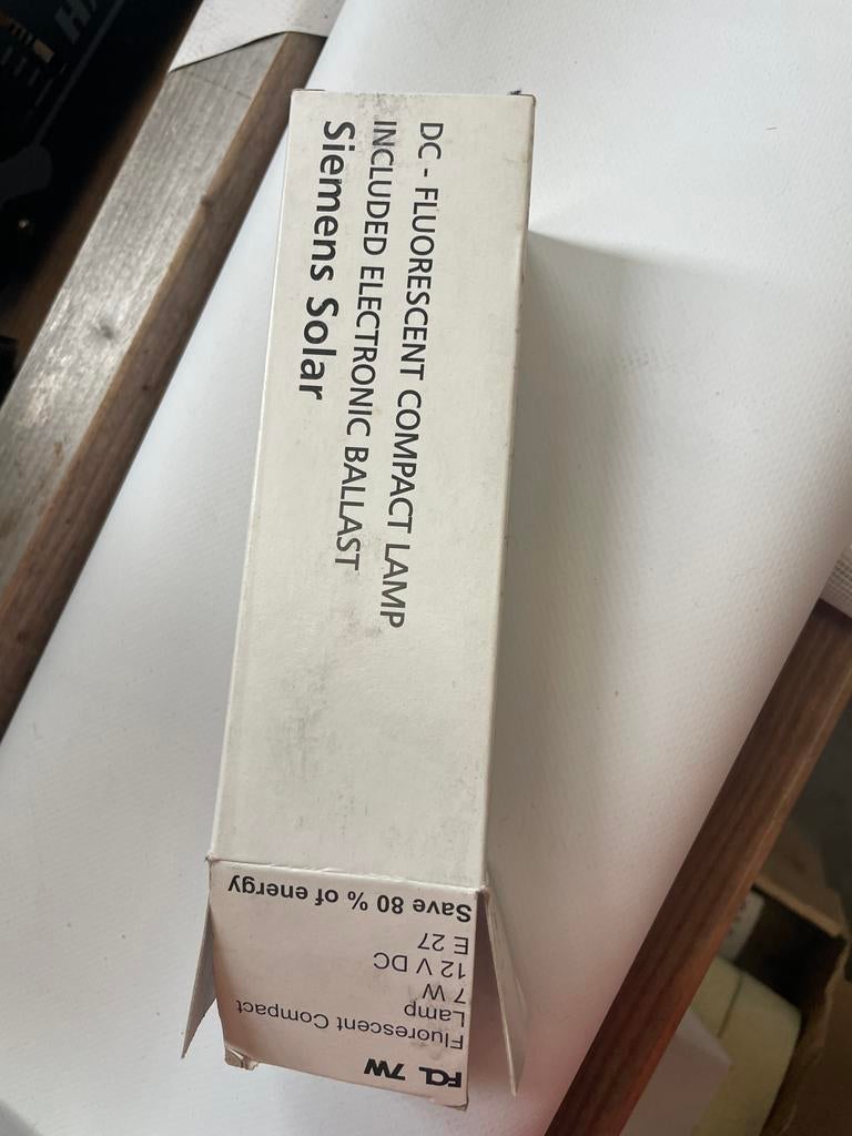 Siemens Solar Spaarlamp 7W 12V E27 - Nieuw in doos, Ophalen of Verzenden, Nieuw