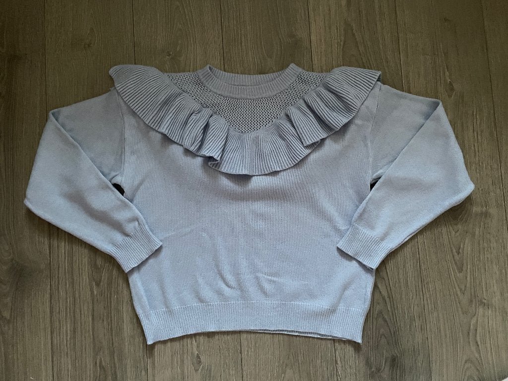 Loavies dames blauwe gehaakte sweater trui ruffle mt S, Blauw, Nieuw, Ophalen of Verzenden, Loavies