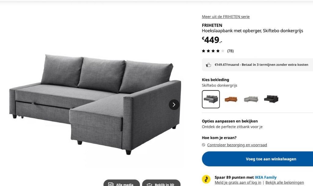 Foto 4 van IKEA Friheten hoekslaapbank met opbergruimte
